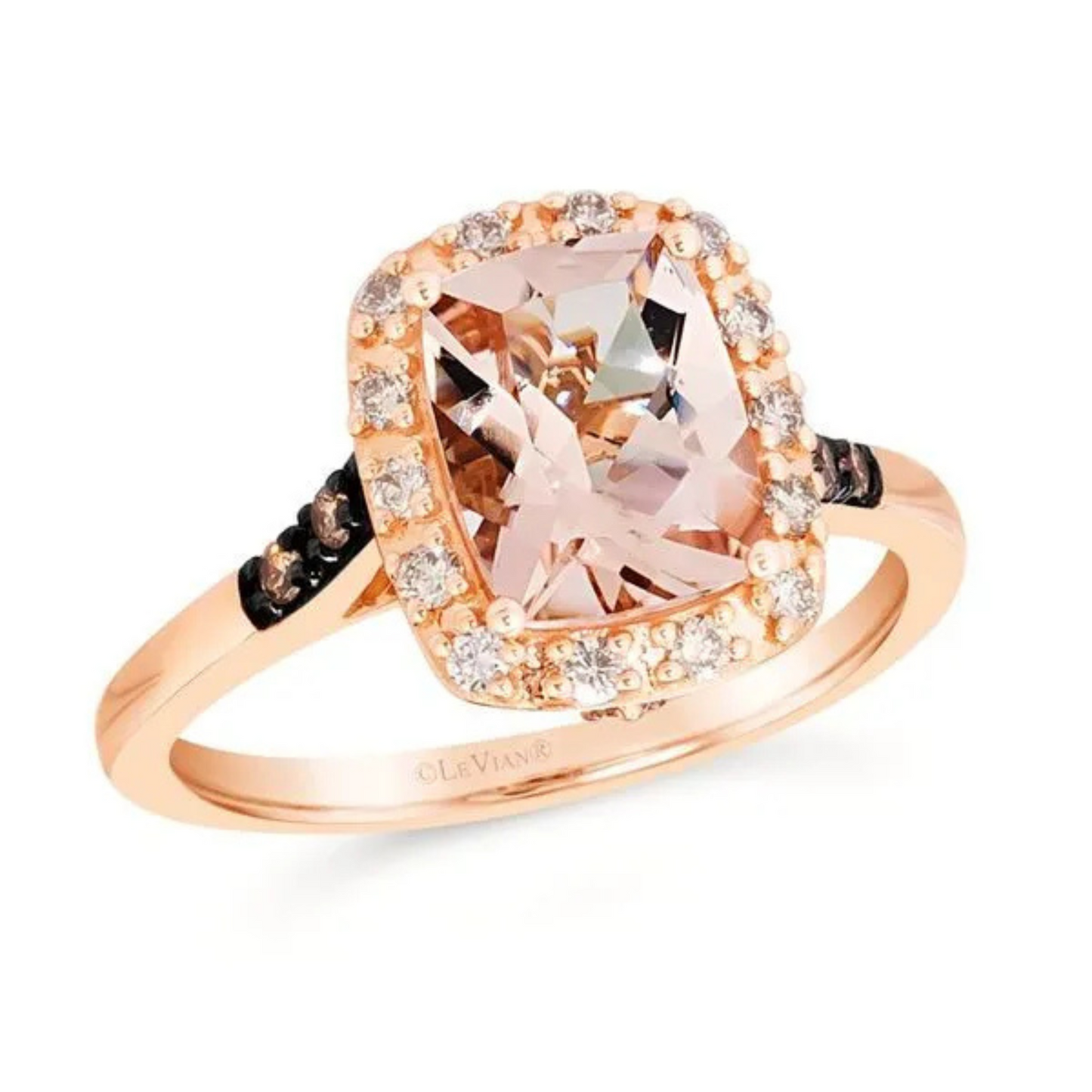 Le Vian 14K Strawberry Gold Peach Morganite & Nude Diamond Ring 1.5ct