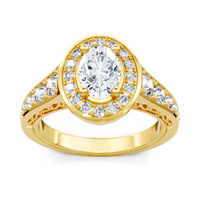 Imagine Bridal 14K Yellow Gold Oval Diamond Engagement Ring 0.75ct