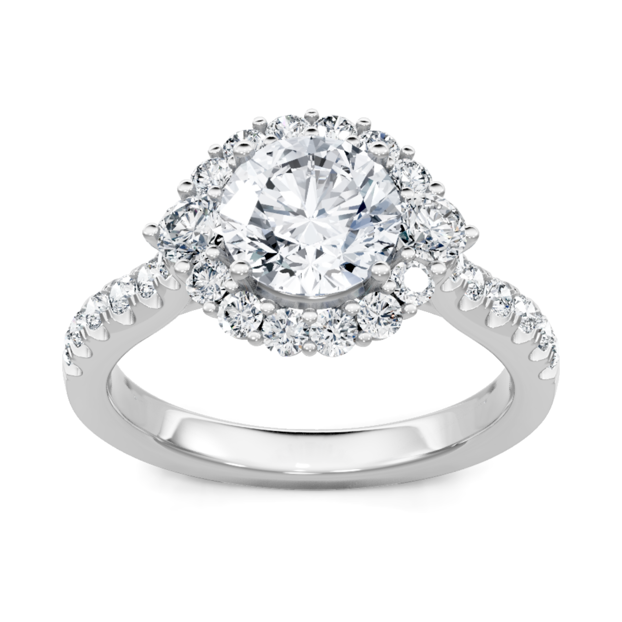 Imagine Bridal 14K White Gold Round Diamond Engagement Ring 0.40ct