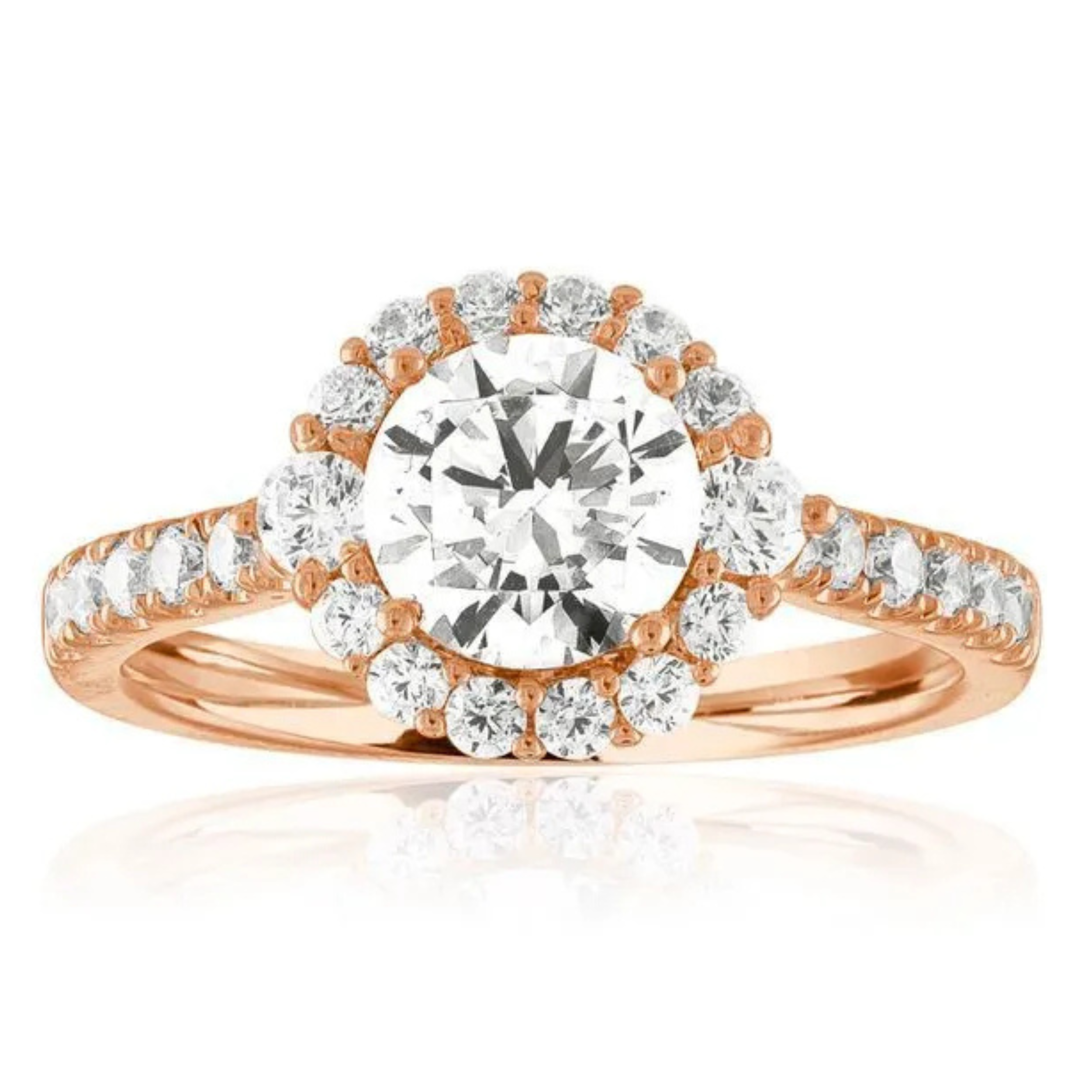 Imagine Bridal 14K White Gold Round Diamond Engagement Ring 0.40ct