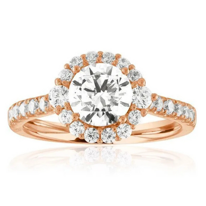 Imagine Bridal 14K Yellow Gold Round Diamond Engagement Ring 0.40ct