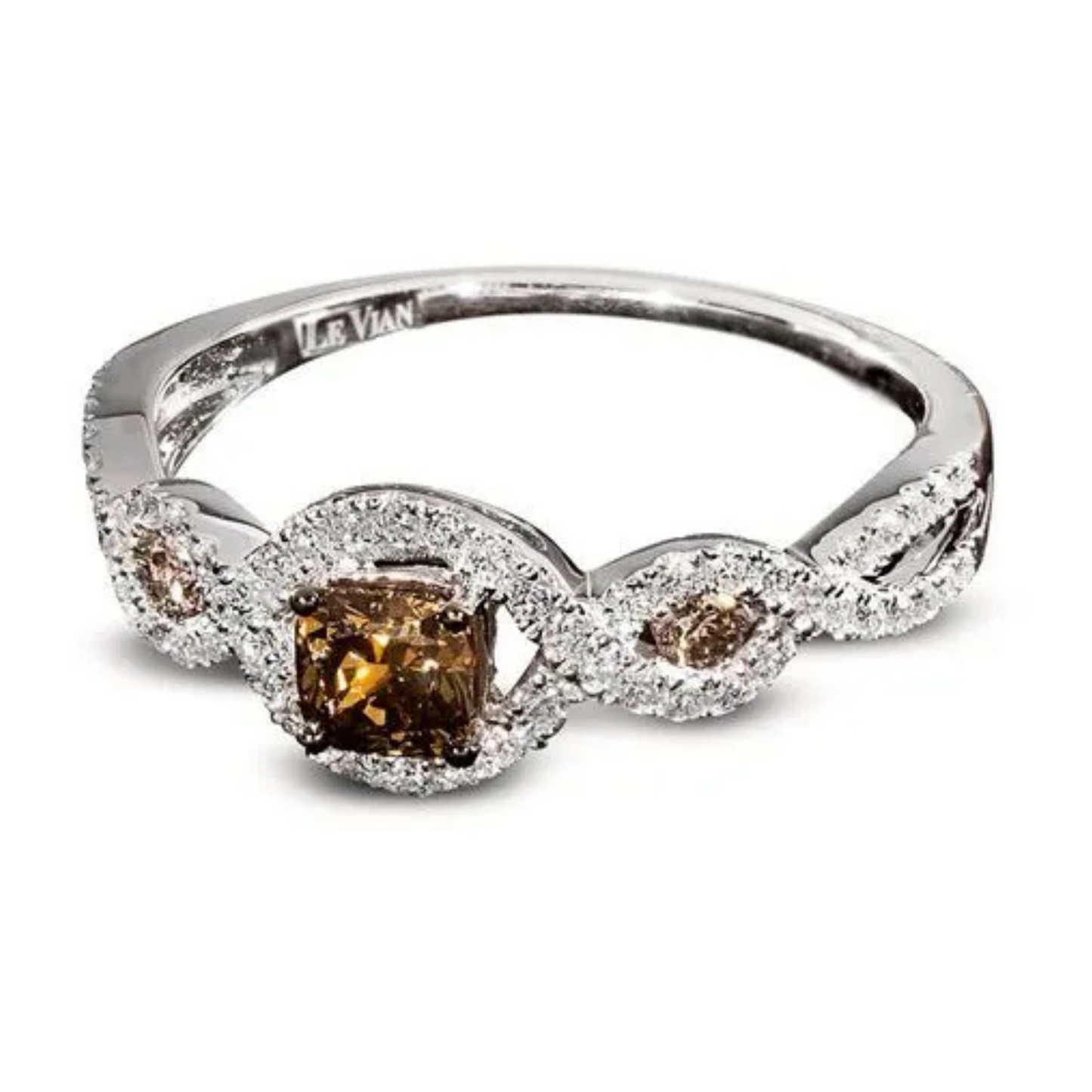 Le Vian 14K Vanilla Gold Chocolate & Vanilla Diamond Ring 0.375ct