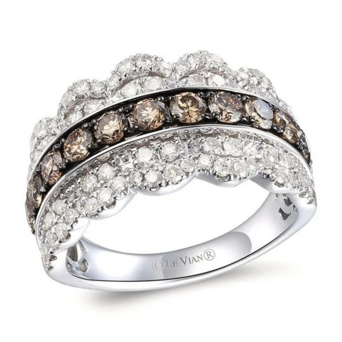 Le Vian 14K Vanilla Gold Chocolate & Nude Diamond Ring 0.875ct