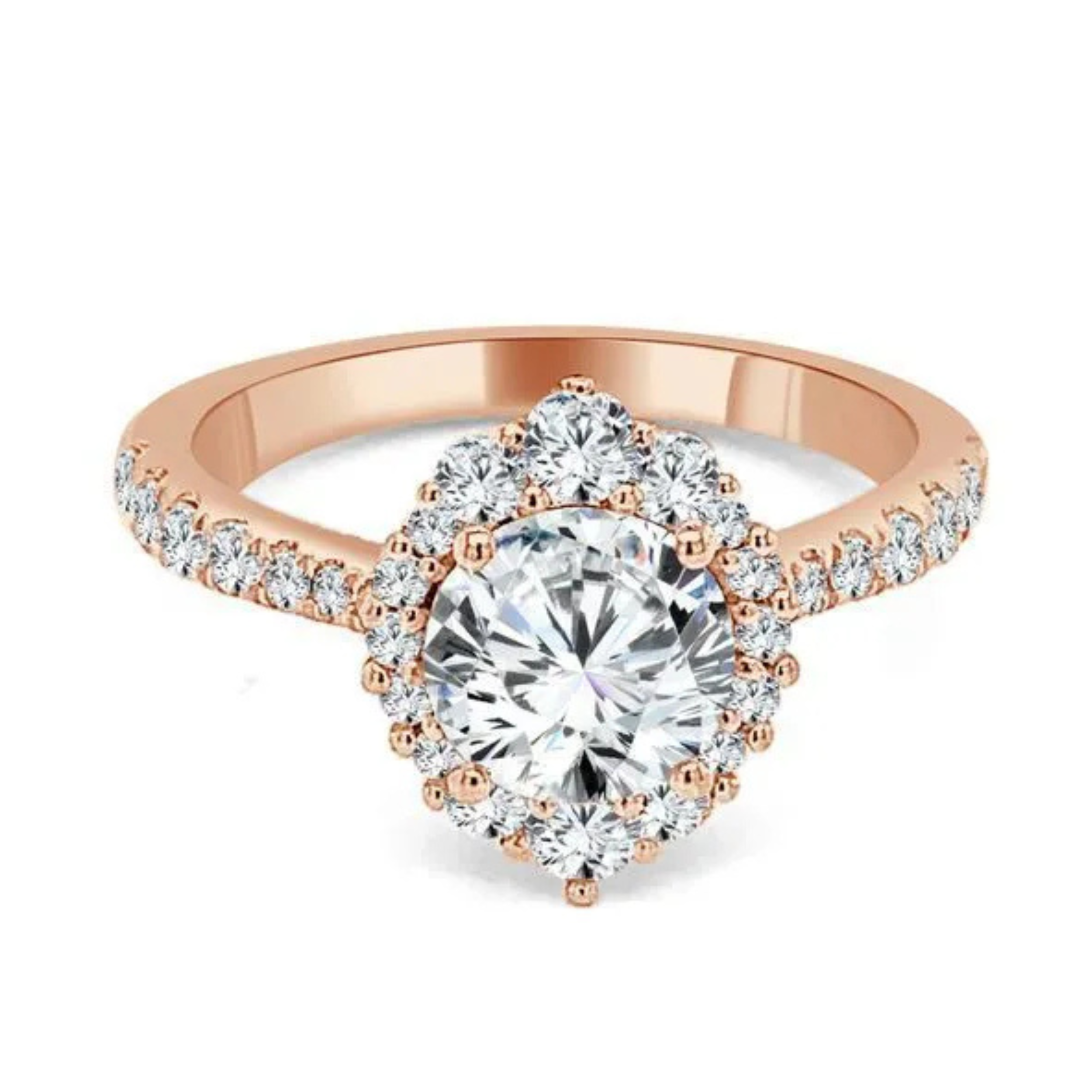 Imagine Bridal 14K White Gold Round Diamond Engagement Ring 0.50ct