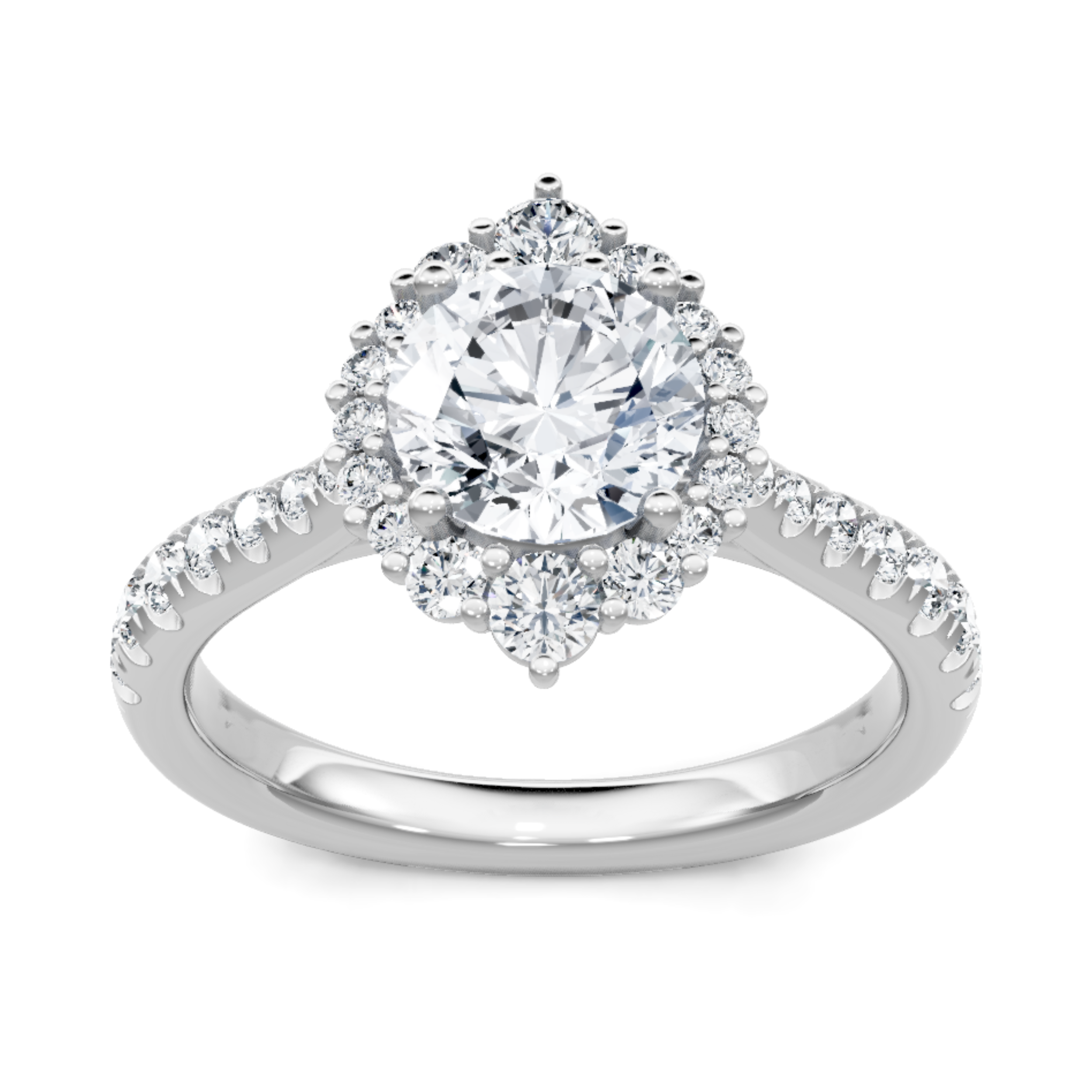 Imagine Bridal 14K White Gold Round Diamond Engagement Ring 0.50ct