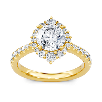 Imagine Bridal 14K Yellow Gold Round Diamond Engagement Ring 0.50ct