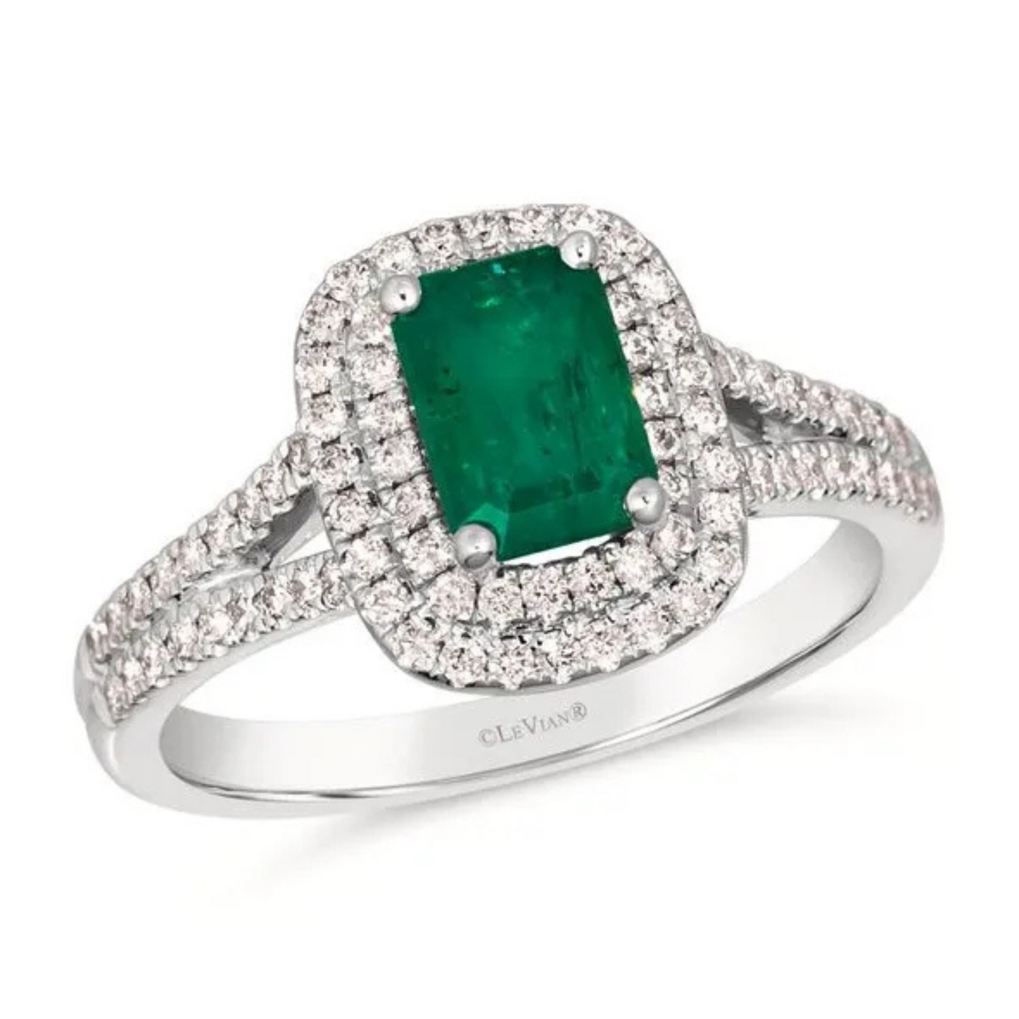 Le Vian 14K Vanilla Gold Costa Smeralda Emerald & Vanilla Diamond Ring 0.75ct