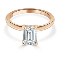 Imagine Bridal 14K White Gold Emerald Diamond Engagement Ring 0.10ct