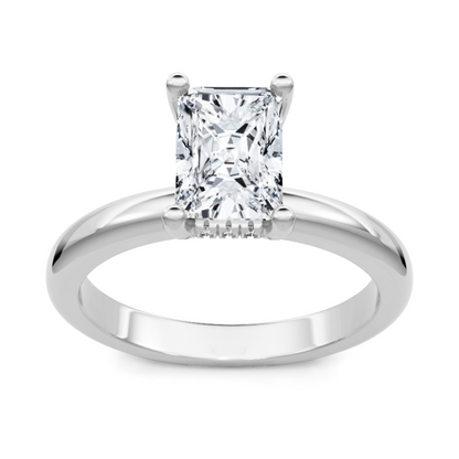 Imagine Bridal 14K White Gold Emerald Diamond Engagement Ring 0.10ct