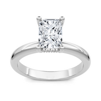 Imagine Bridal 14K White Gold Emerald Diamond Engagement Ring 0.10ct