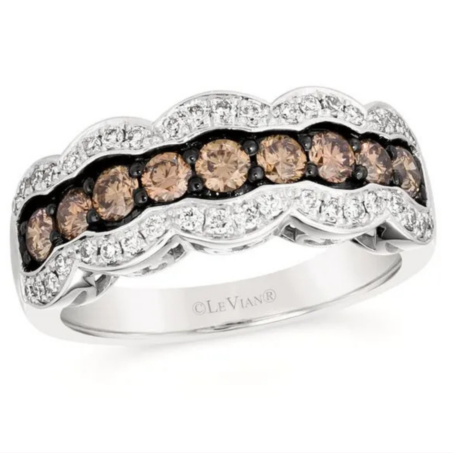 Le Vian 14K Vanilla Gold Chocolate & Nude Diamond Ring 0.75ct
