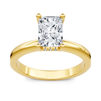 Imagine Bridal 14K Yellow Gold Emerald Diamond Engagement Ring 0.10ct