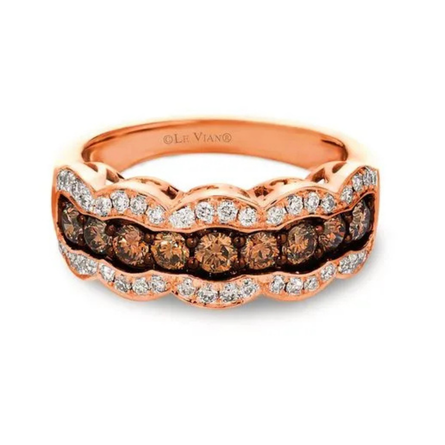 Le Vian 14K Strawberry Gold Chocolate & Nude Diamond Ring 0.75ct