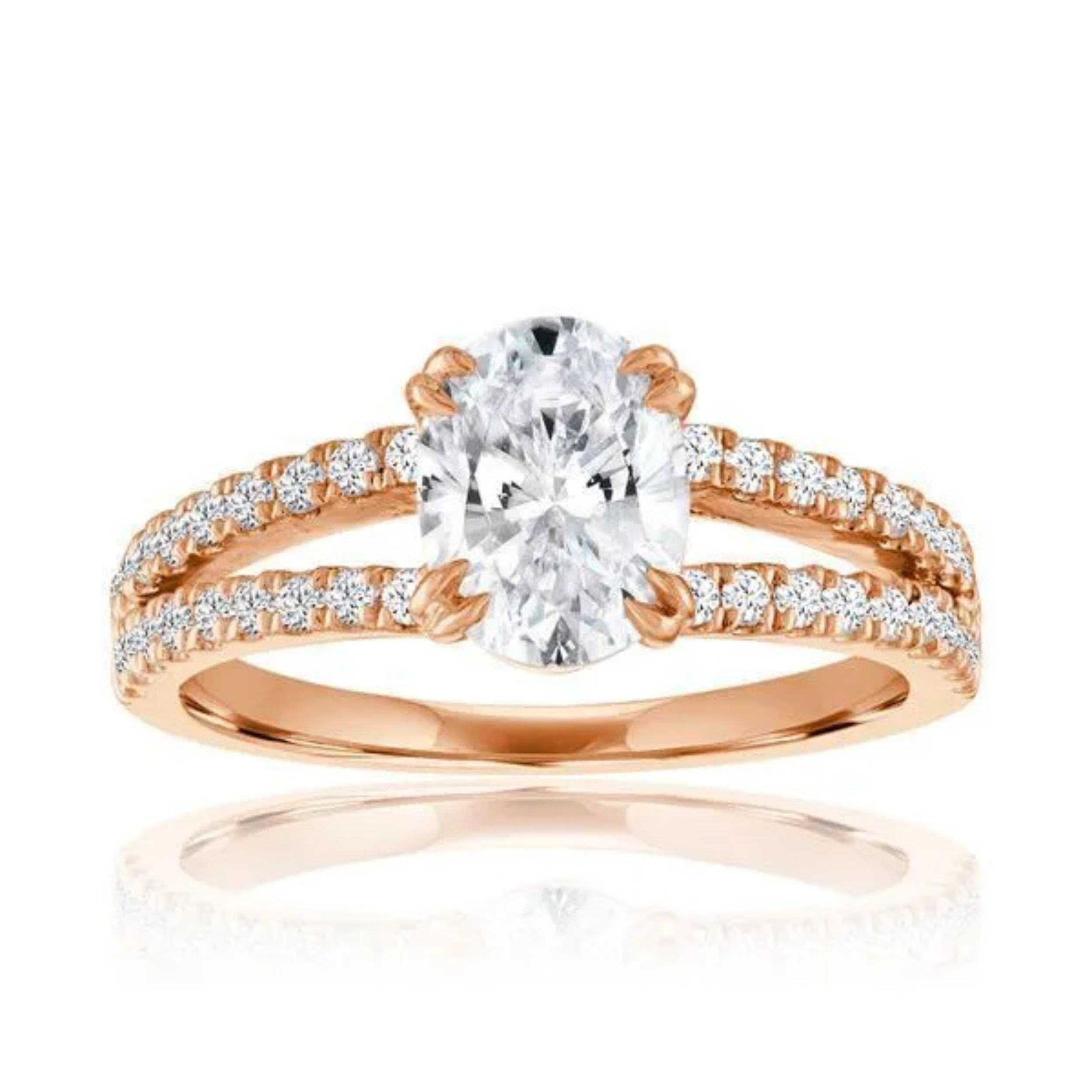 Imagine Bridal 14K White Gold Oval Diamond Engagement Ring 0.38ct