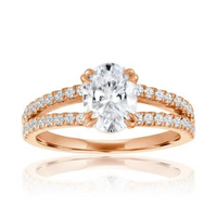 Imagine Bridal 14K White Gold Oval Diamond Engagement Ring 0.38ct