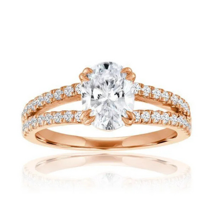 Imagine Bridal 14K Yellow Gold Oval Diamond Engagement Ring 0.38ct