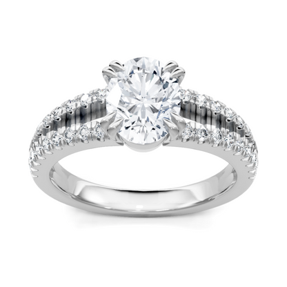 Imagine Bridal 14K White Gold Oval Diamond Engagement Ring 0.38ct