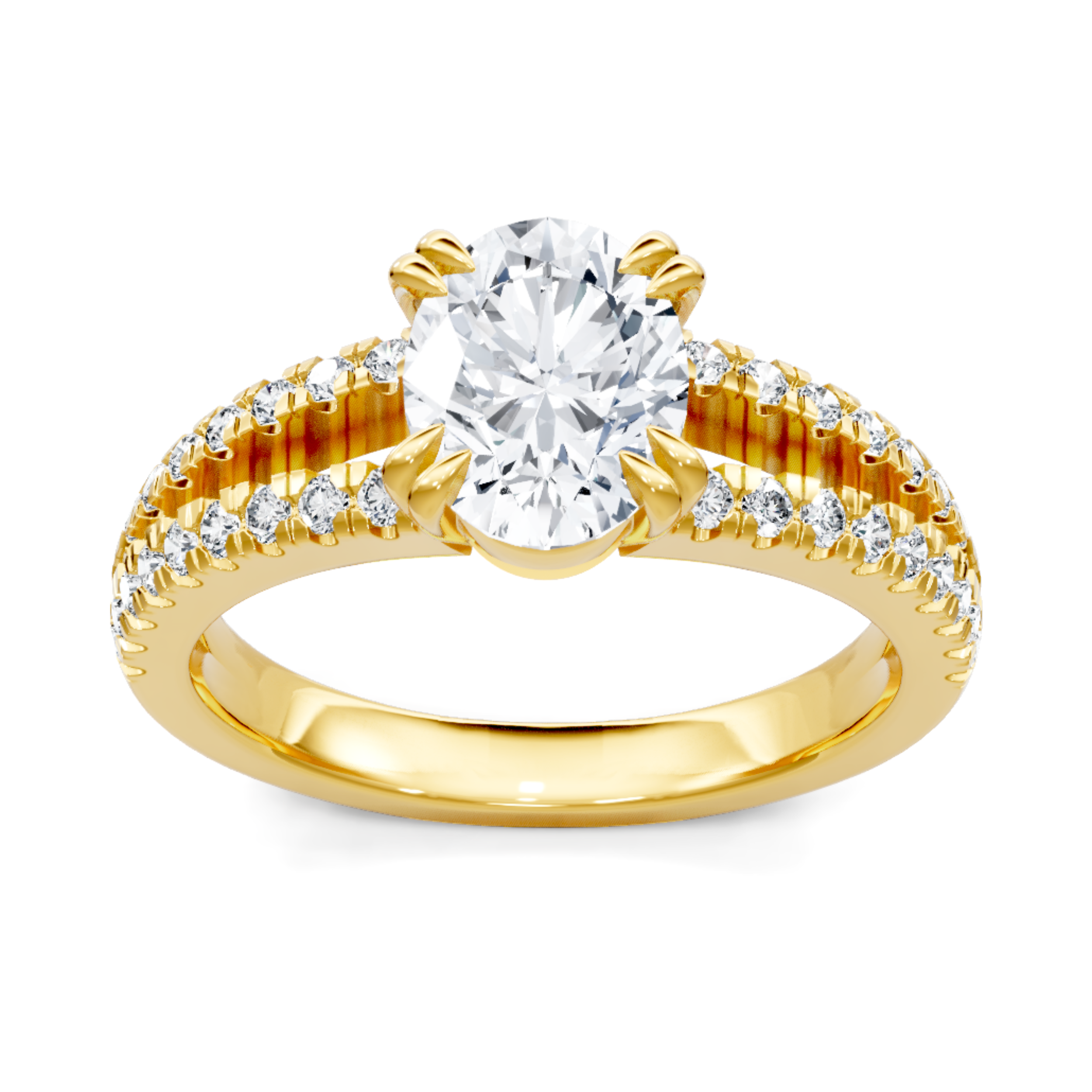 Imagine Bridal 14K Yellow Gold Oval Diamond Engagement Ring 0.38ct