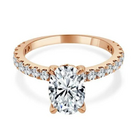 Imagine Bridal 14K White Gold Oval Diamond Engagement Ring 0.50ct