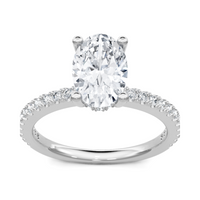 Imagine Bridal 14K White Gold Oval Diamond Engagement Ring 0.50ct
