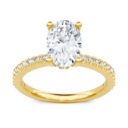 Imagine Bridal 14K Yellow Gold Oval Diamond Engagement Ring 0.50ct