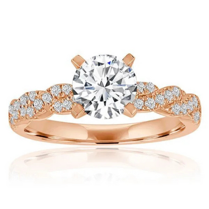 Imagine Bridal 14K Yellow Gold Round Diamond Engagement Ring 0.25ct