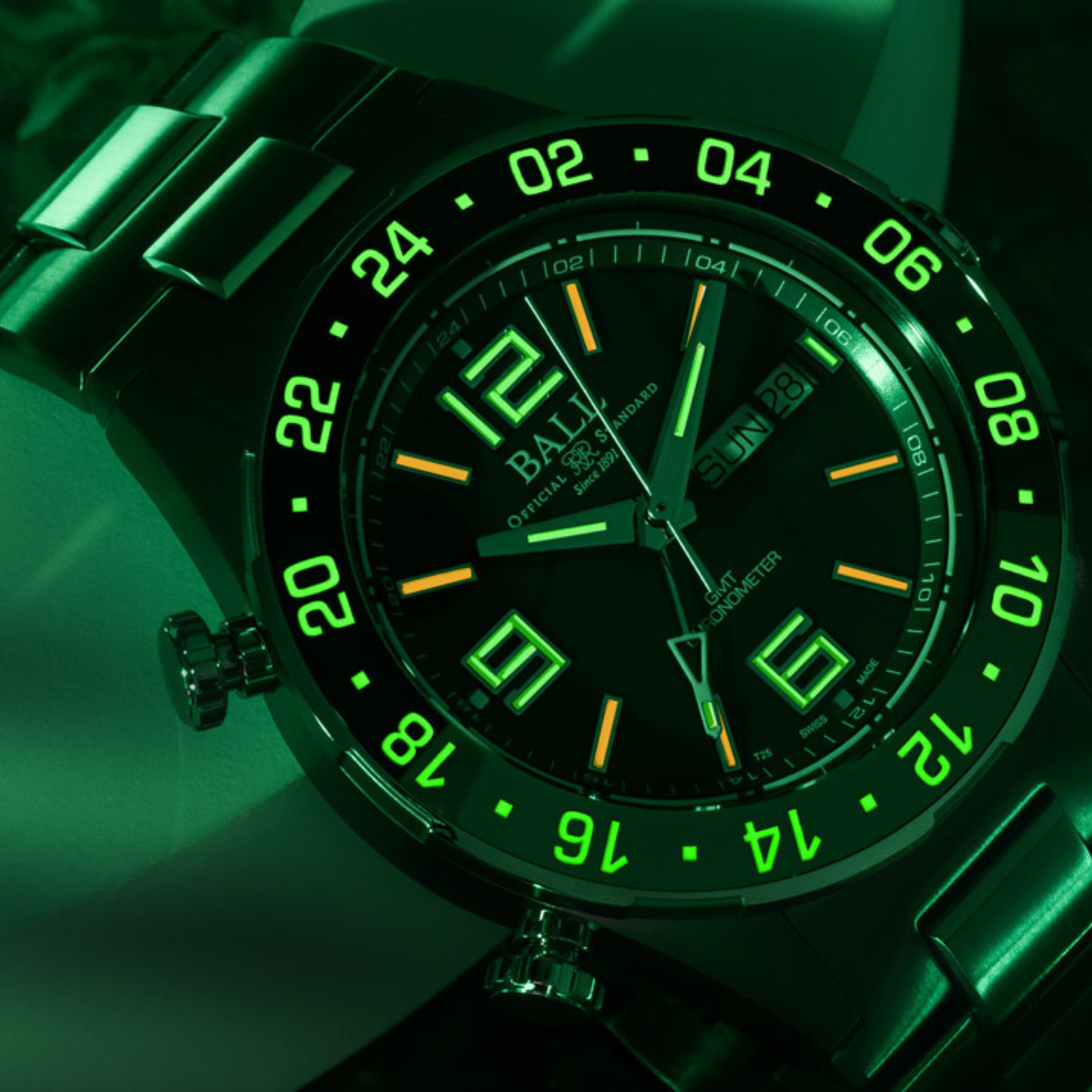 BALL Roadmaster Marine GMT Titanium Black Dial Automatic Watch 40mm