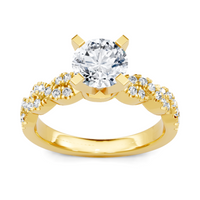 Imagine Bridal 14K Yellow Gold Round Diamond Engagement Ring 0.25ct