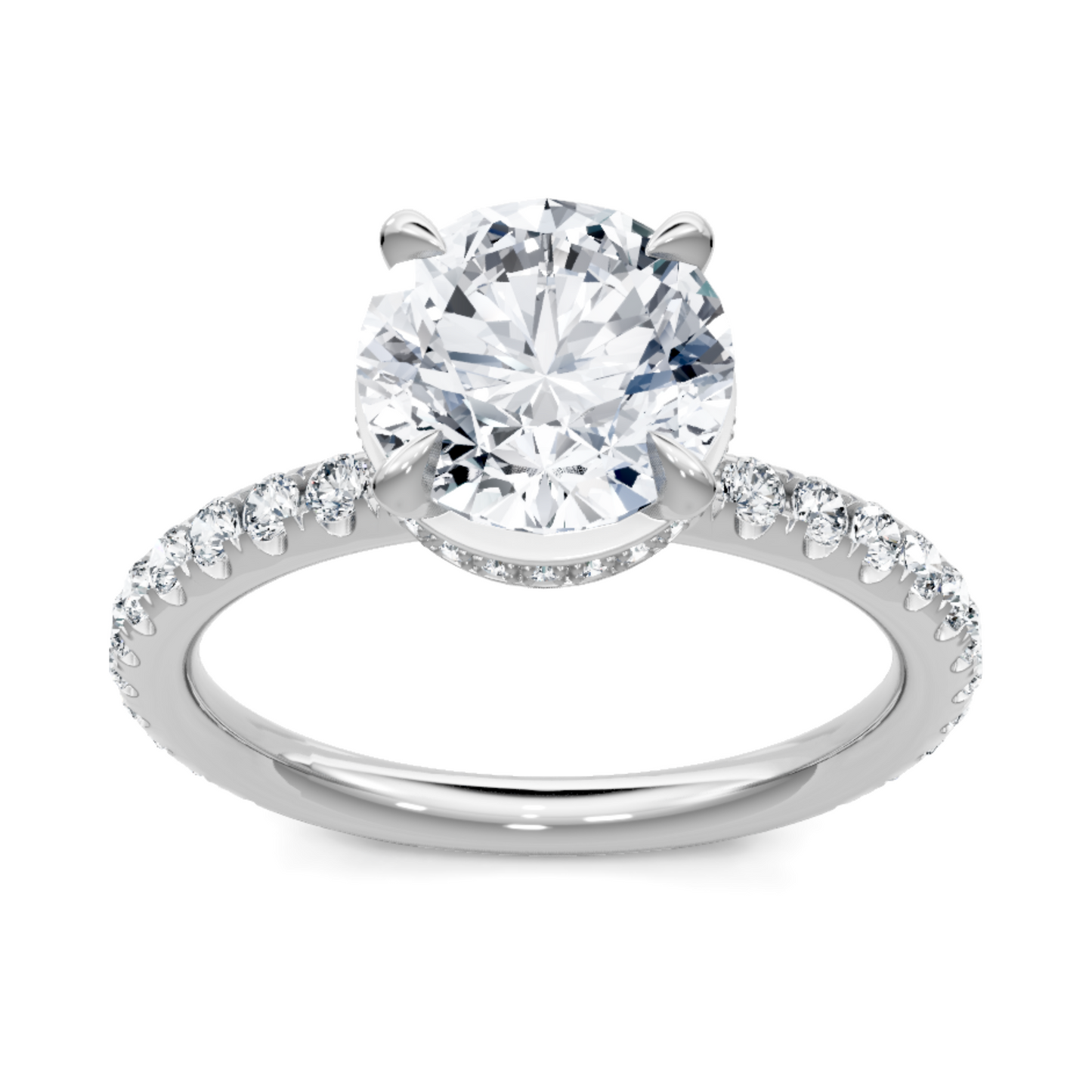 Imagine Bridal 14K White Gold Round Diamond Engagement Ring 0.50ct