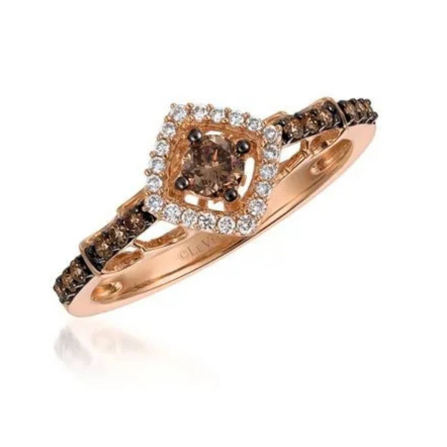 Le Vian 14K Strawberry Gold Chocolate & Vanilla Diamond Accent Ring 0.333ct
