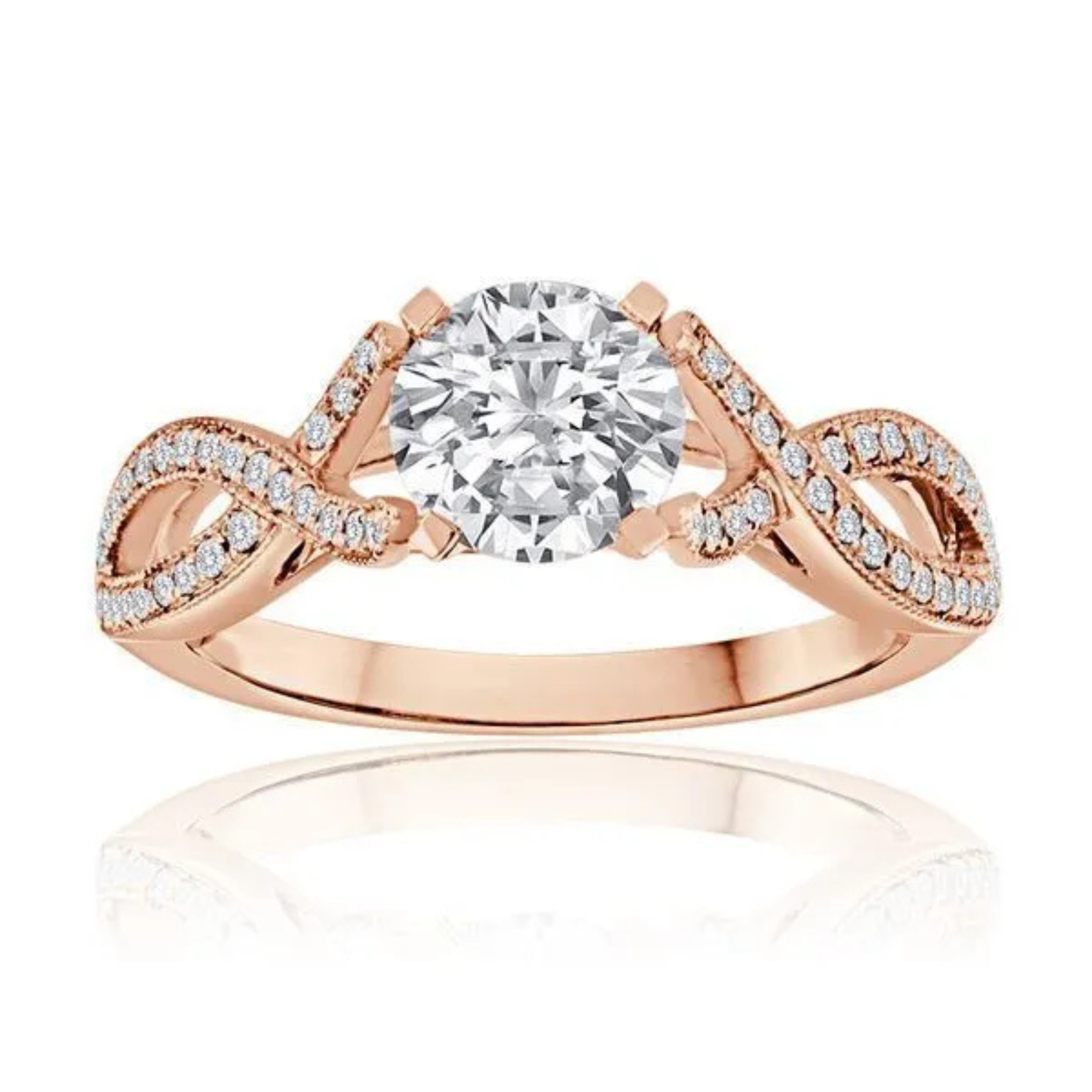 Imagine Bridal 14K White Gold Round Diamond Engagement Ring 0.17ct