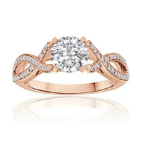 Imagine Bridal 14K Yellow Gold Round Diamond Engagement Ring 0.17ct