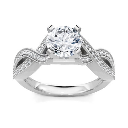 Imagine Bridal 14K White Gold Round Diamond Engagement Ring 0.17ct