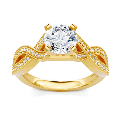 Imagine Bridal 14K Yellow Gold Round Diamond Engagement Ring 0.17ct