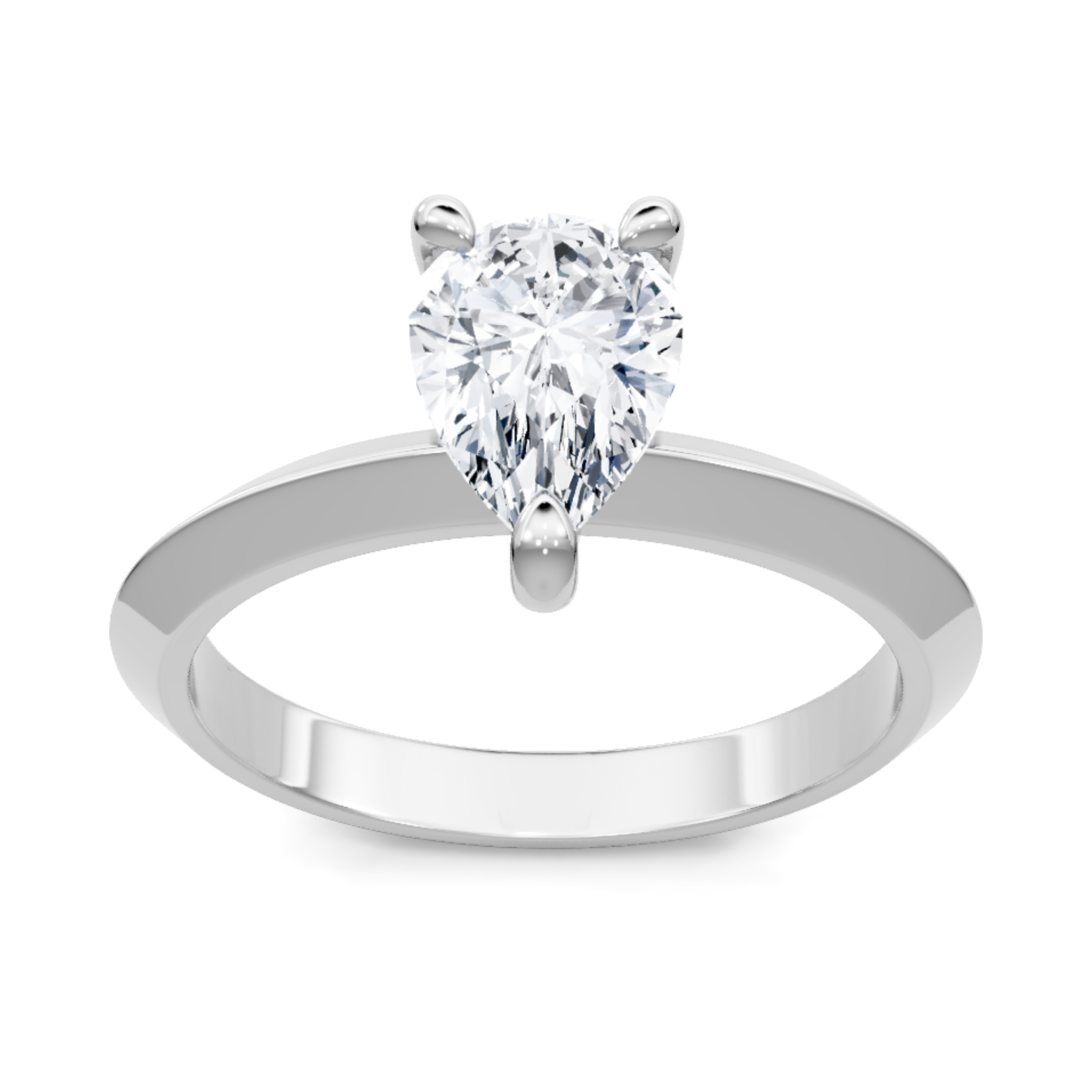 Imagine Bridal 14K White Gold Pear Diamond Diamond Engagement Ring 1.00ct