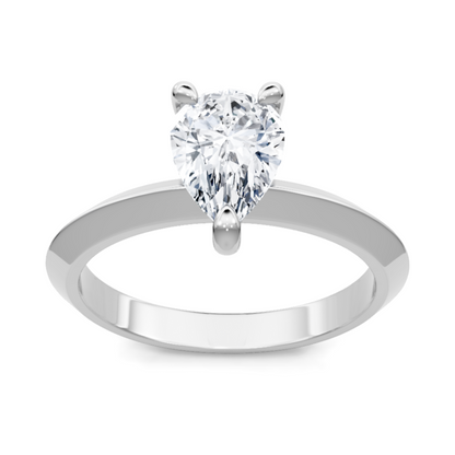 Imagine Bridal 14K White Gold Pear Diamond Diamond Engagement Ring 1.00ct