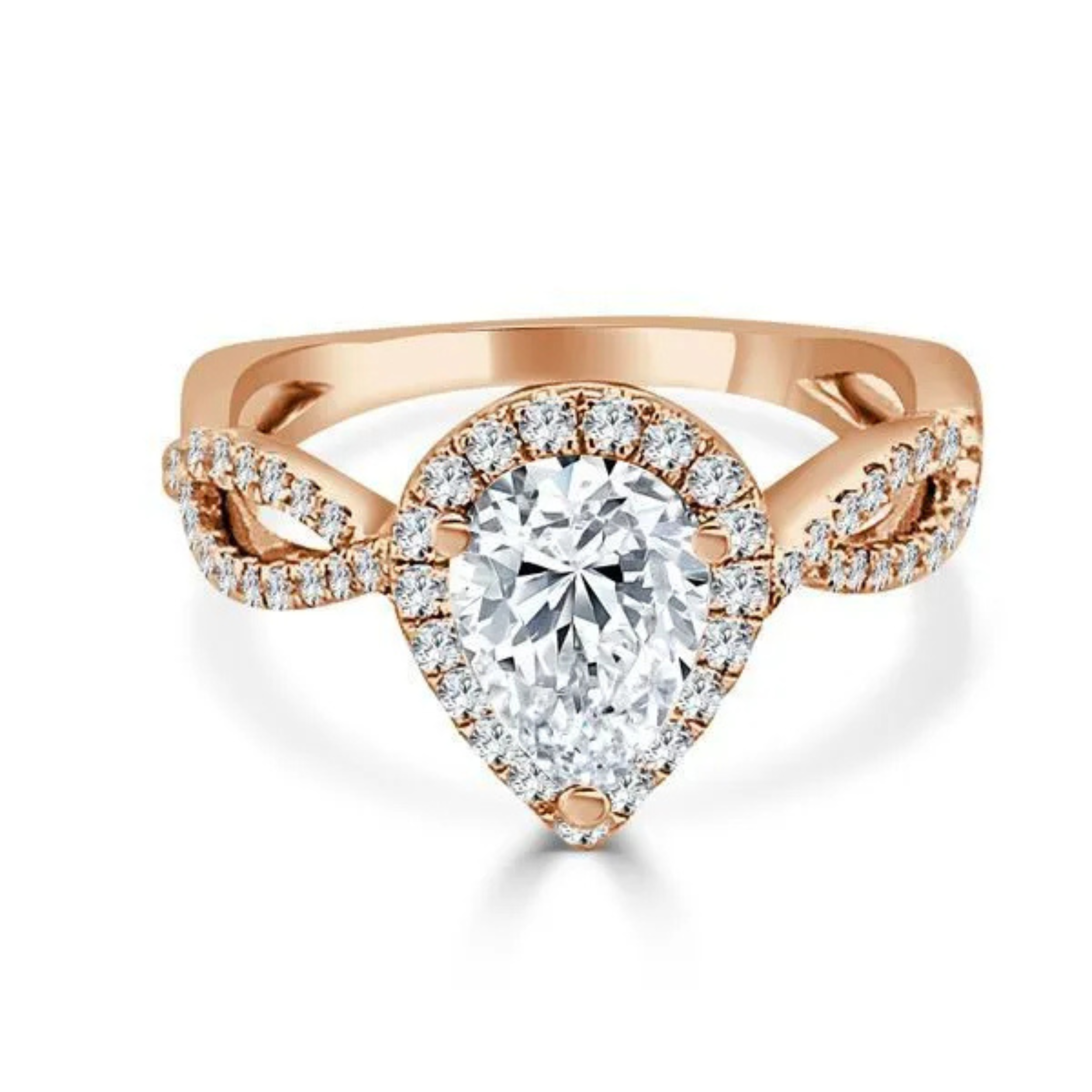 Imagine Bridal 14K Yellow Gold Pear Diamond Engagement Ring 0.33ct