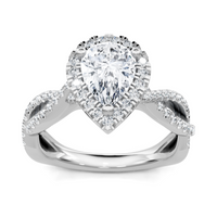 Imagine Bridal 14K White Gold Pear Diamond Engagement Ring 0.33ct