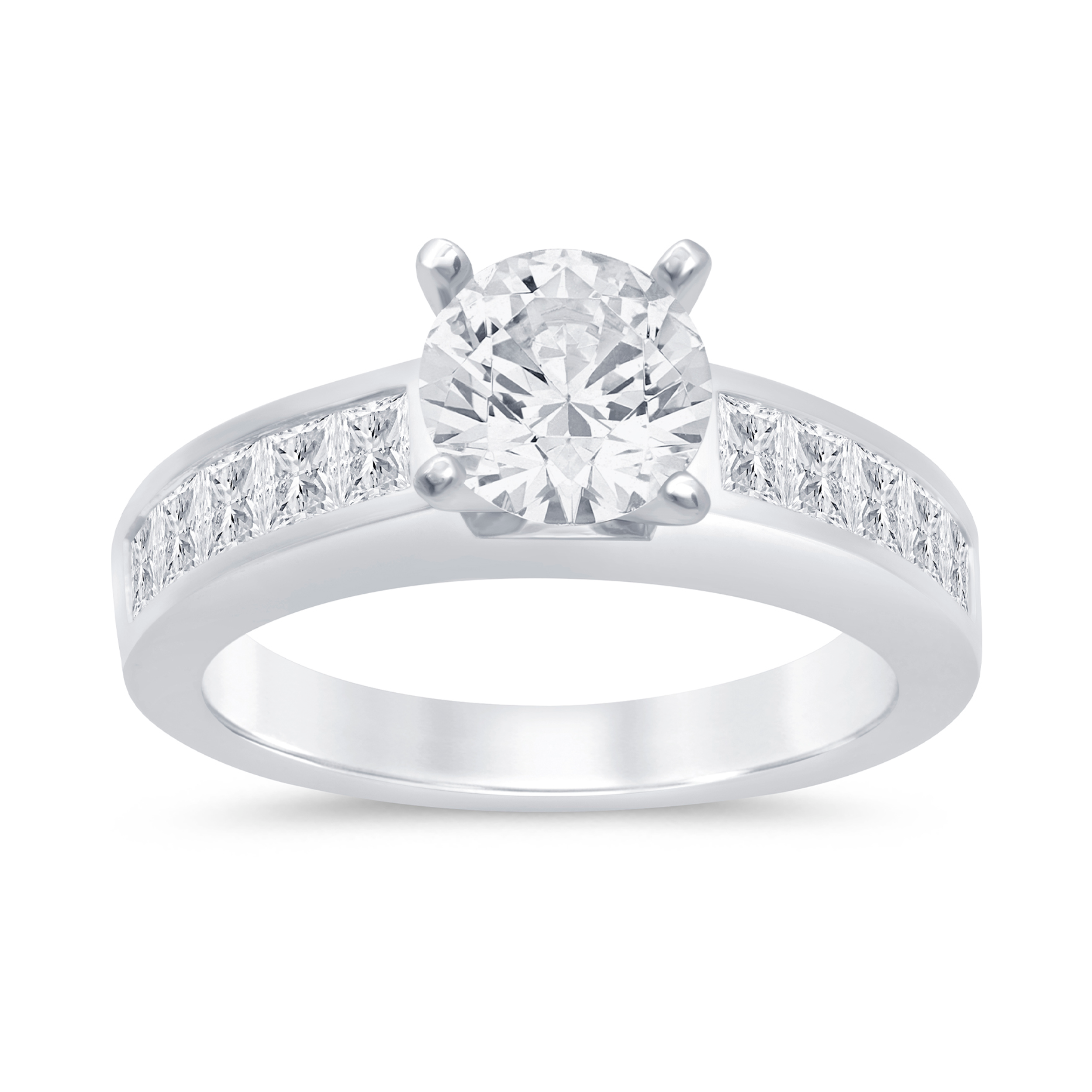 Imagine Bridal 14K White Gold Round Diamond Engagement Ring 0.50ct