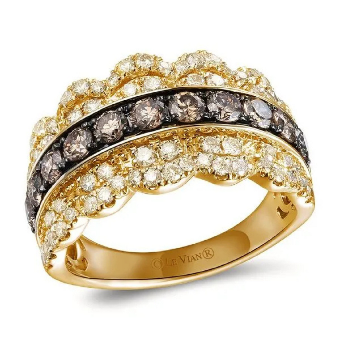 Le Vian 14K Honey Gold Chocolate & Nude Diamond Ring 0.875ct