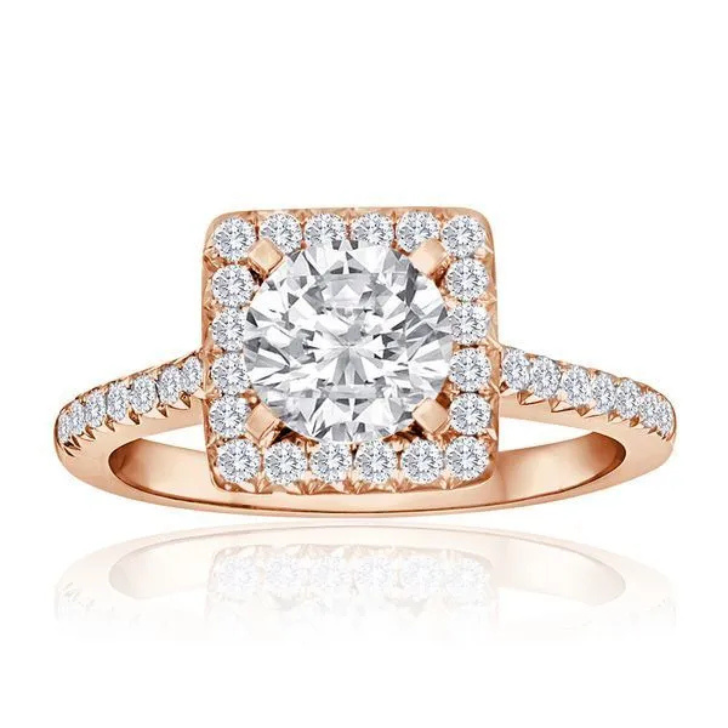 Imagine Bridal 14K White Gold Princess Diamond Engagement Ring 0.33ct