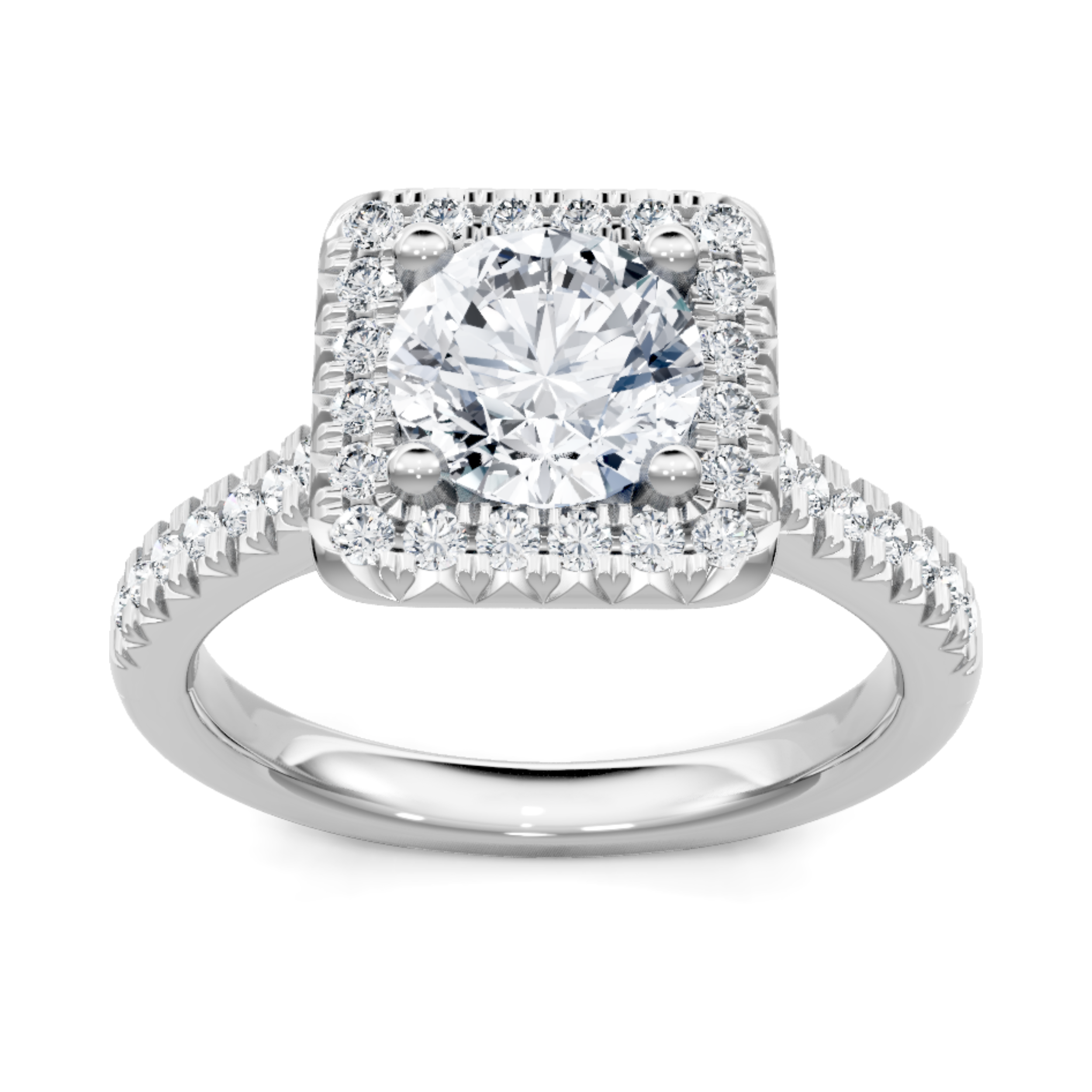Imagine Bridal 14K White Gold Princess Diamond Engagement Ring 0.33ct