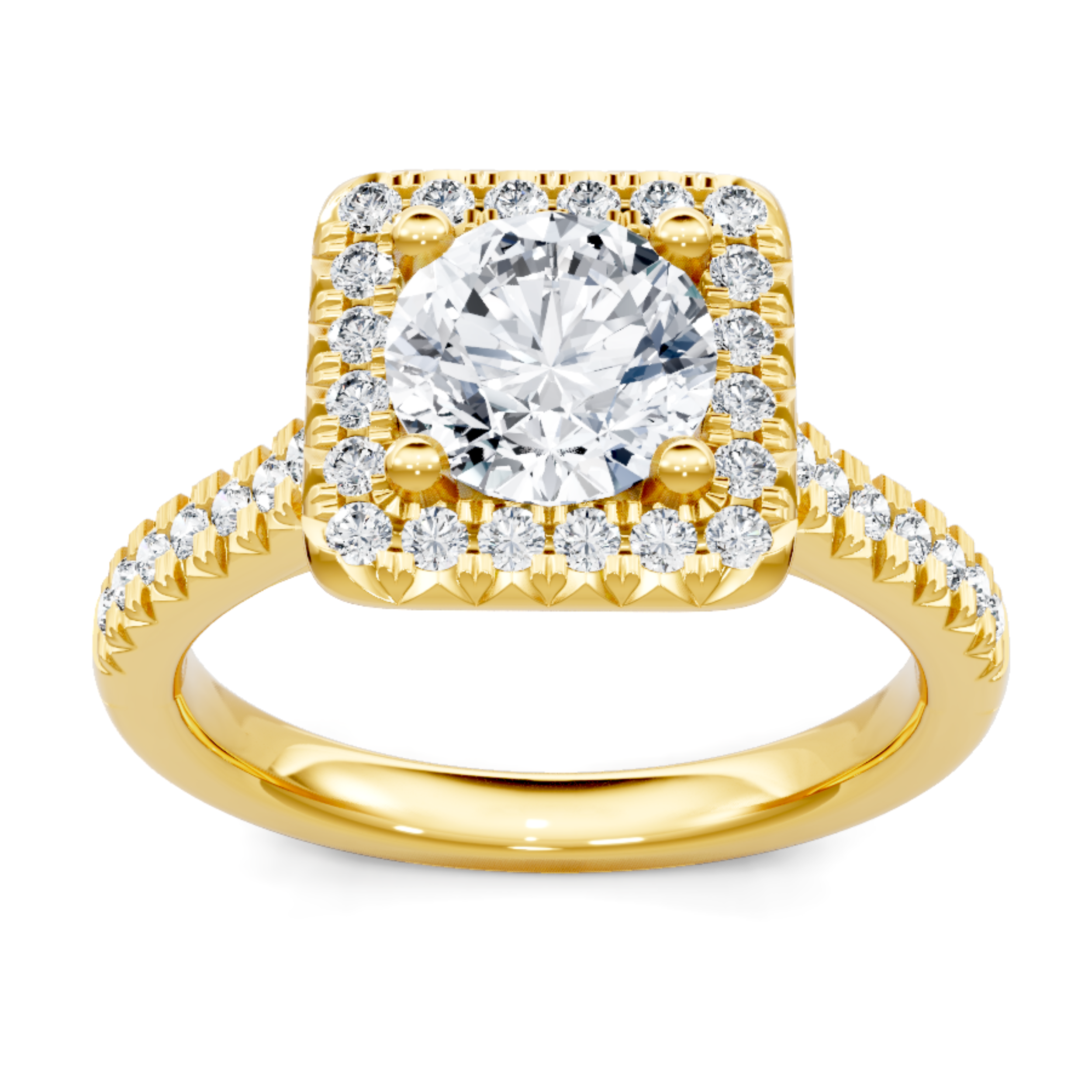 Imagine Bridal 14K Yellow Gold Princess Diamond Engagement Ring 0.33ct