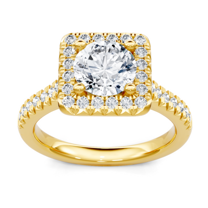Imagine Bridal 14K Yellow Gold Princess Diamond Engagement Ring 0.33ct