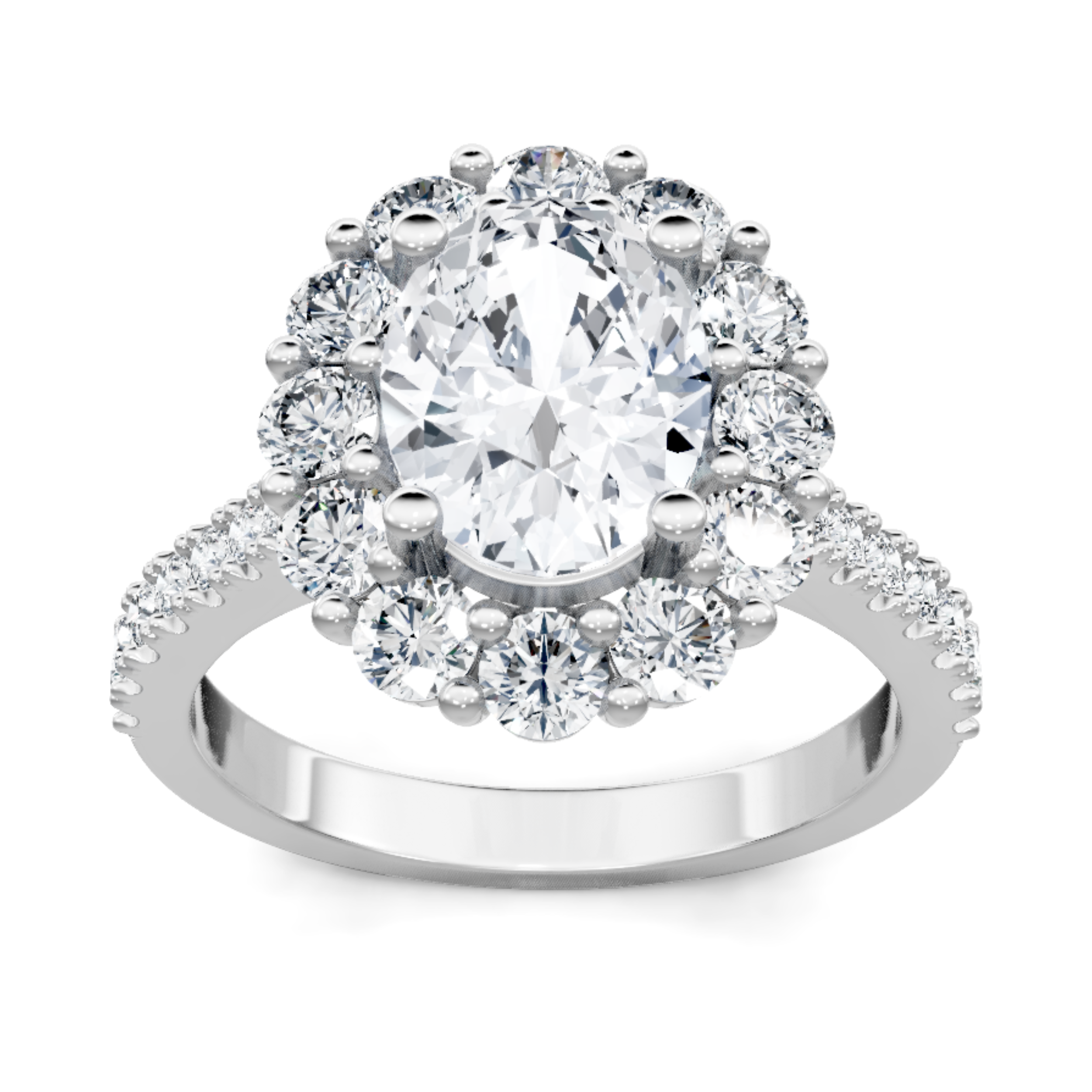 Imagine Bridal 14K White Gold  Oval Diamond Engagement Ring 1.00ct