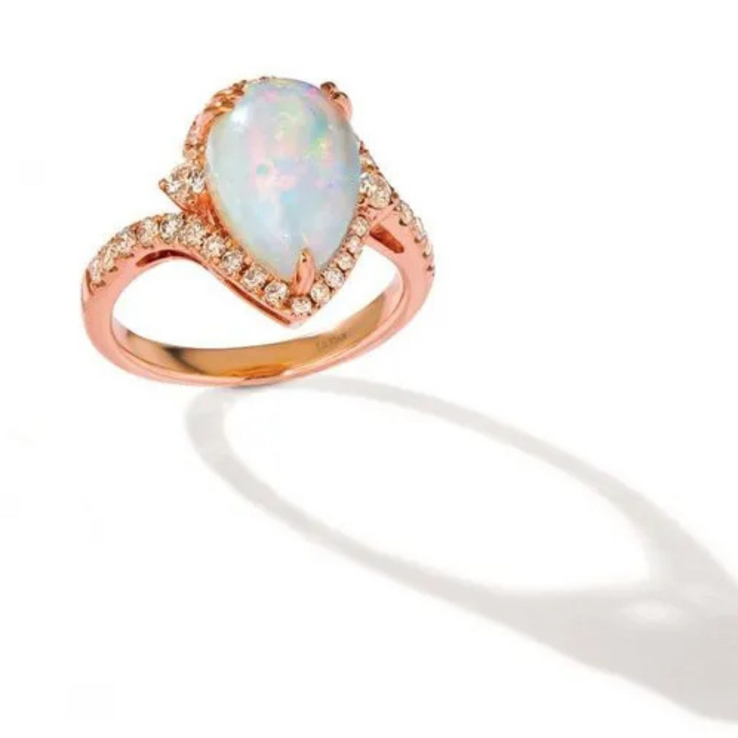 Le Vian 14K Strawberry Gold Neopolitan Opal & Nude Diamond Ring 2.2ct