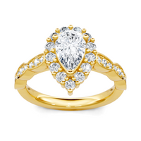 Imagine Bridal 14K Yellow Gold Pear Diamond Engagement Ring 0.50ct
