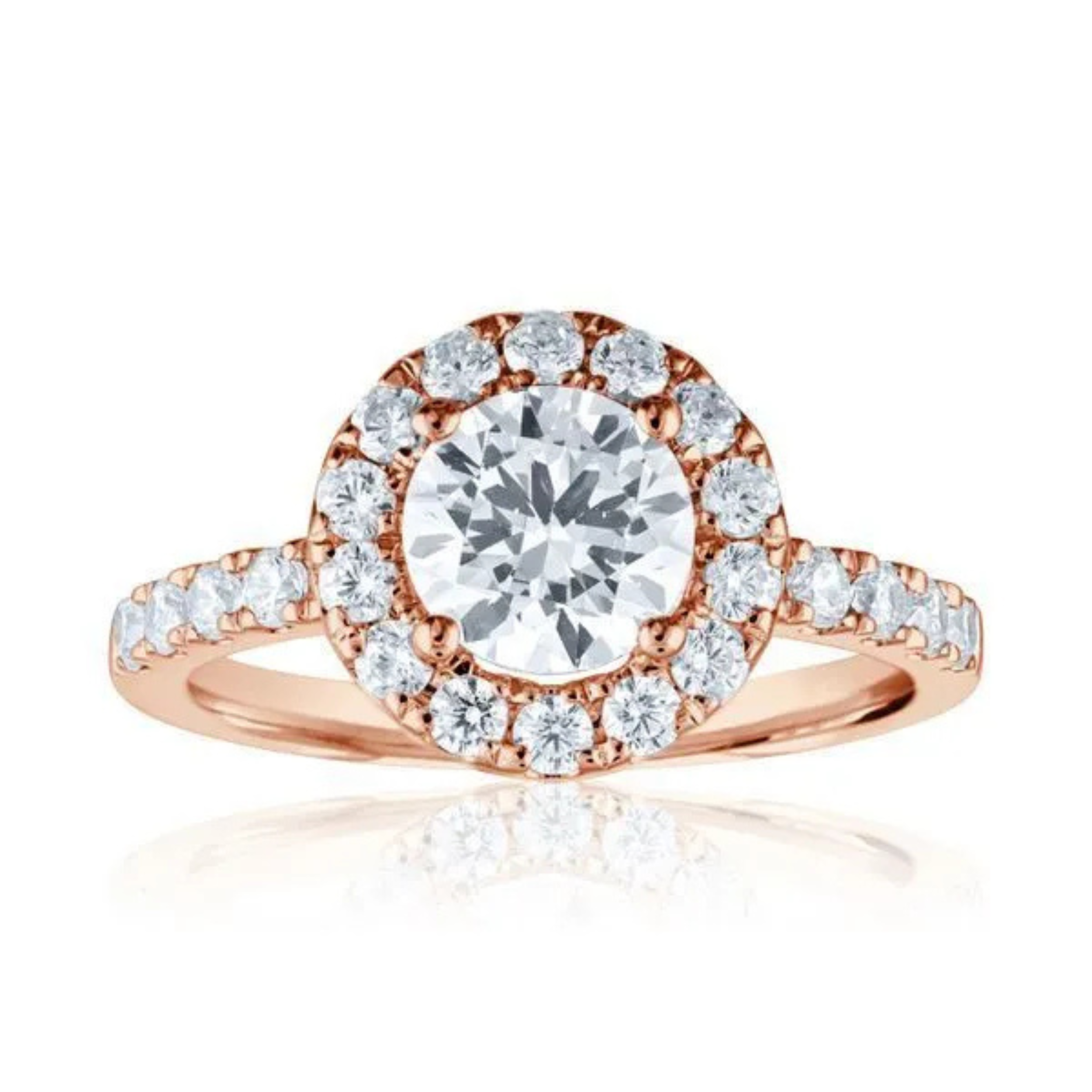 Imagine Bridal 14K White Gold Round Diamond Engagement Ring 0.60ct