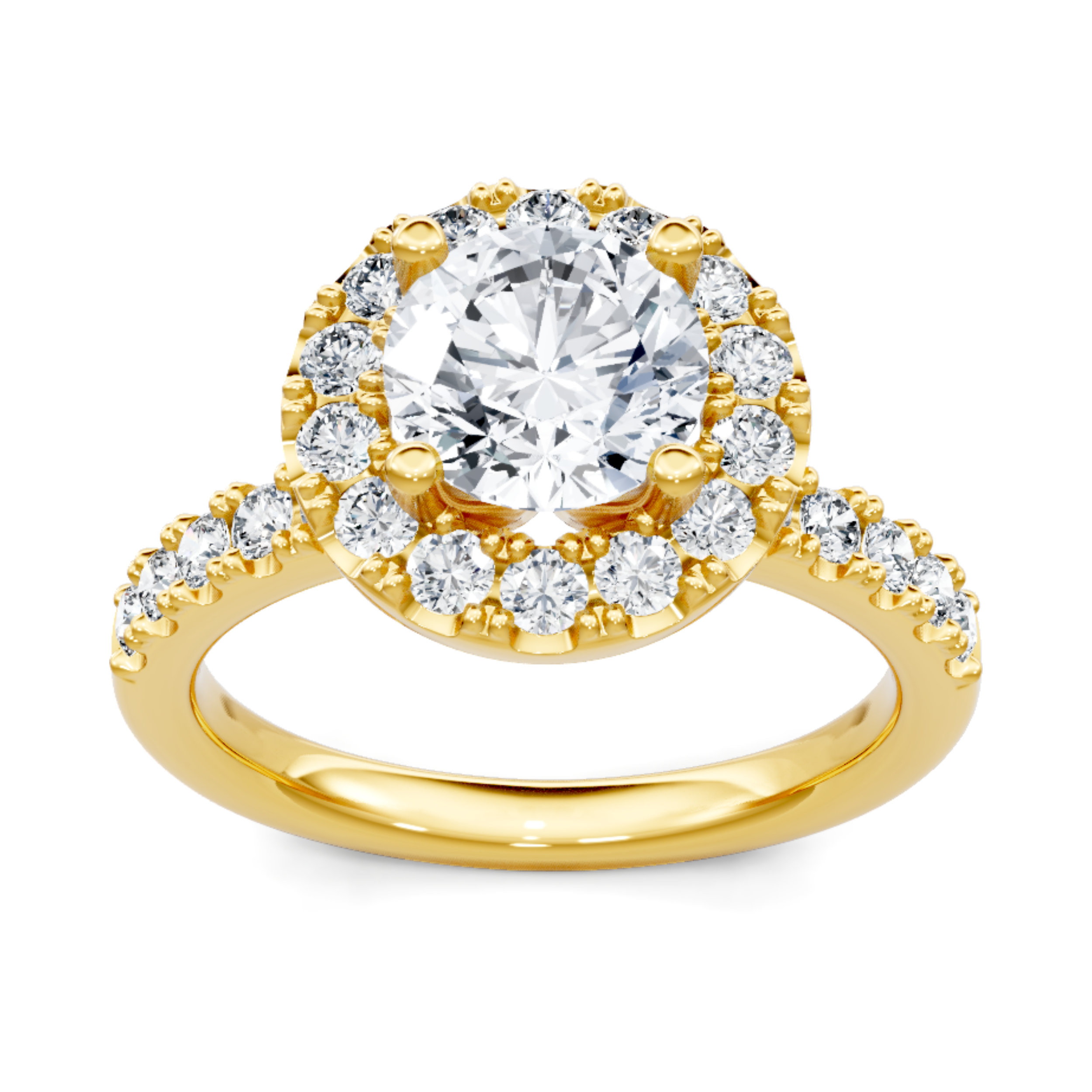 Imagine Bridal 14K Yellow Gold Round Diamond Engagement Ring 0.60ct