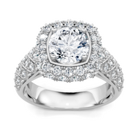 Imagine Bridal 14K White Gold Cushion Diamond Engagement Ring 0.80ct